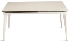 Tavolo allungabile 240 cm ULISSE con top grčs porcellanato effetto Marmo Bianco