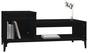 Tavolino da salotto nero 100x50x45 cm in legno multistrato