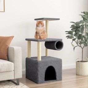 Albero per gatti con tiragraffi in sisal grigio scuro 109,5 cm