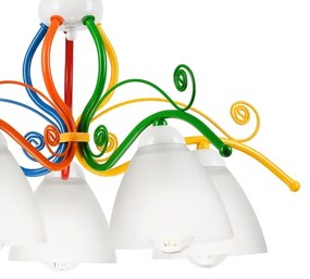 Lampadario a sospensione con catena RETRO 5xE27/60W/230V bianco/colorato