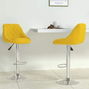 Sgabelli Da Bar 2 Pz Giallo Senape İn Velluto /