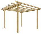 PERGOLA AUTOPORTANTE DA ESTERNO IN LEGNO, 300X400 CM