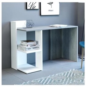 Scrivania MARLO grigio cemento/bianco