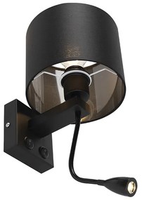 Applique moderna nera con paralume nero - Brescia