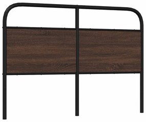 Testiera rovere marrone 140 cm in acciaio e truciolato