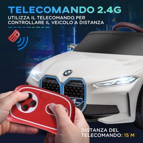 Macchina Elettrica per Bambini 12V con Licenza BMW I4 Bianca...
