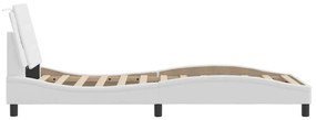 Giroletto con testiera bianco 90x200 cm in similpelle