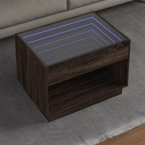 Tavolino Da Salotto Con Led Infinity Rovere Marrone 70x50x50 Cm /