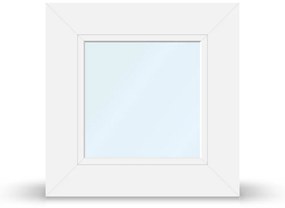 Finestra piccola, pvc, IDEAL 4000, bianco, 1 anta con vetri fissi, 400 x 400 mm, configura individualmente