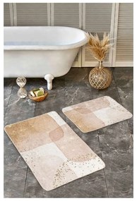 Set di tappetini per il bagno beige in velluto 2 pz 60x100 cm – Mila Home