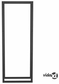 vidaXL Portalegna Nero Opaco 50x28x132 cm in Acciaio