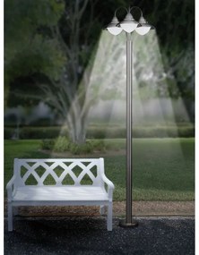 Lampione da giardino, Sidney H 220 cm, argento, IP44 EGLO