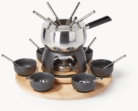 Set per fonduta in acciaio inossidabile e porcellana Maro 22 pz (6 persone)