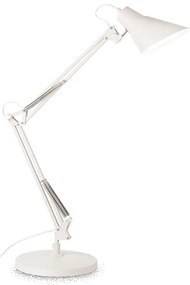 Lampada Da Scrivania-Ufficio Moderna Sally Metallo Bianco 1 Luce E27