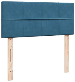 Giroletto a molle con materasso blu 120x200 cm in velluto