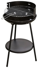 Barbecue tondo griglia in acciaio cromato,3 posizioni di cottura, ripiano inferiore, BestBQ