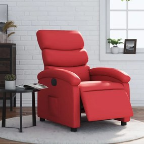 Poltrona Reclinabile Elettrica Rossa İn Similpelle /