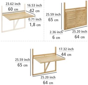WENKO 69806800 - Tavolo WAIKIKI 64x65 cm bianco/marrone