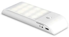 Lampada Led portatile Rettangolare Bianca 3W 12 Led ricaricabile USB con sensore di movimento Bianco freddo 6000K M LEDME