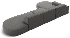 Divano angolare in velluto grigio (angolo sinistro) Jodie - Micadoni Home