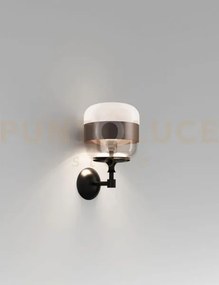 Futura applique a parete p fume' marrone montatura nero opaco 1 luc...
