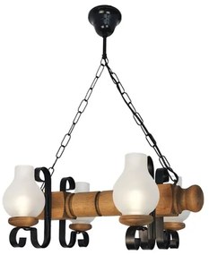 Brilagi - Lampadario a sospensione con catena RUSTIC 4xE14/40W/230V faggio