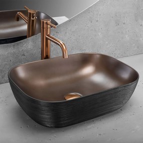 Lavabo da appoggio Rea Belinda COPPER BRUSH / Black