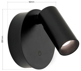 Orion - Lampada LED ricaricabile dimmerabile LUXY LED/1W/5V 2200 mAh 2700/3000/4000K nero