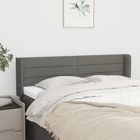 Testiera Ad Orecchio Grigio Scuro 147x16x78/88 Cm İn Tessuto /