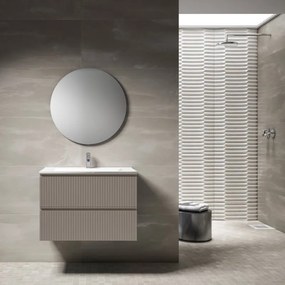 Mobile sottolavabo e lavabo Ares tortora L 80 cm