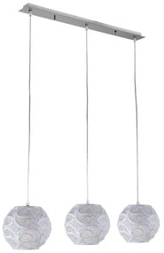 Lampadario Neoclassico Tea bianco paralume bianco 3x E27 NOVECENTO