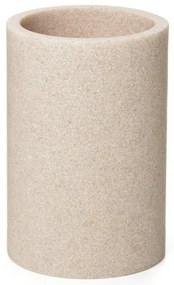Portaspazzolini bagno beige in resina design moderno serie Sahara