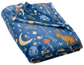 Coperta blu in micropile 130x170 cm Enchanted Twilight Animals – Catherine Lansfield