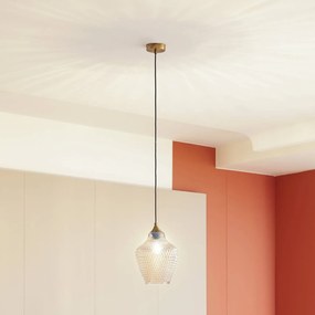 Lindby lampada a sospensione Drakar, a 1 luce, ambra, Ø 22 cm