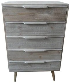 ANGELINE - mobiletto 5 cassetti in paulownia e mdf industrial