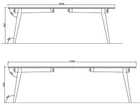 Tavolo da pranzo pieghevole in rovere 180x102 cm Marte - Actona
