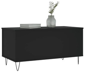 Tavolino da salotto nero 90x44,5x45 cm in legno multistrato