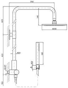 Colonna doccia con termostatico esterno soffione e doccetta getto fisso in ottone cromo Isy ZD1050 Zucchetti