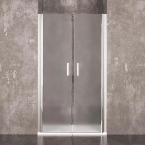 Box Doccia Saloon Nicchia Satinato 6 Mm Altezza 195 Cm Porta Bagno Ante Apertura Doppia Battente Cristallo Temperato Struttura Alluminio Anodizzato Maniglie Acciaio Cromato Veliko (120 x 195 Cm)