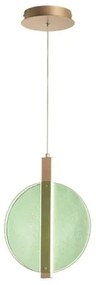Lampada a sospensione LED JUIS in vetro texturizzato VERDE Piccolo 30 cm