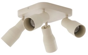 Faretto da soffitto quadrato beige GU10 50 mm 4 luci - Stanley