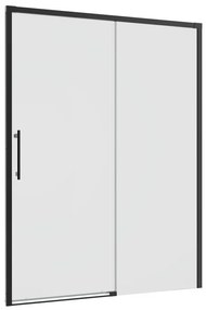 Porta doccia scorrevole Remix2 L 140 x H 195cm, Sp. 6 mm in vetro vetro senza finitura / trasparente profilo nero