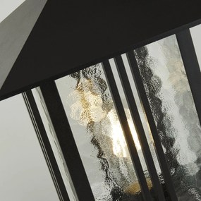 Paletto Contemporaneo Venezia Alluminio Nero Vetro Trasparente 1 Luce E27 45Cm