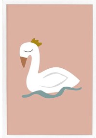 Poster da parete in cornice bianca Swan, 45 x 65 cm Xander - Bloomingville Mini