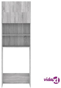 vidaXL Mobile per Lavatrice Grigio Sonoma 64x25,5x190 cm