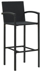 Set Bar da Giardino 5 pz in Polyrattan Nero