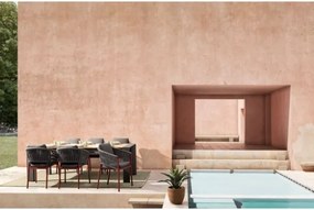 Tavolo Da Esterno In Alluminio Piano In Teak Allungabile 100x228/294 Cm Cameron Antracite Bizzotto