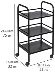 Scaffale mobile in metallo nero 41x75 cm - Wenko