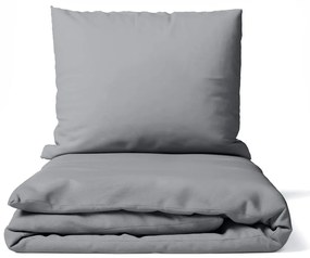 Biancheria da letto matrimoniale grigia in microsatin 200x200 cm Basic - Bonami Essentials