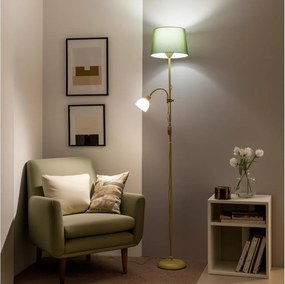 Brilagi - Lampada da terra CERIA 1xE27/100W/230V + 1xE14/25W dorata/verde